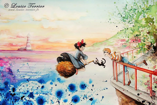 Arte de Louise Terrier Inspiradas no Studio Ghibli