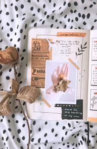 Bullet Journal pagina inspiradora com colagens